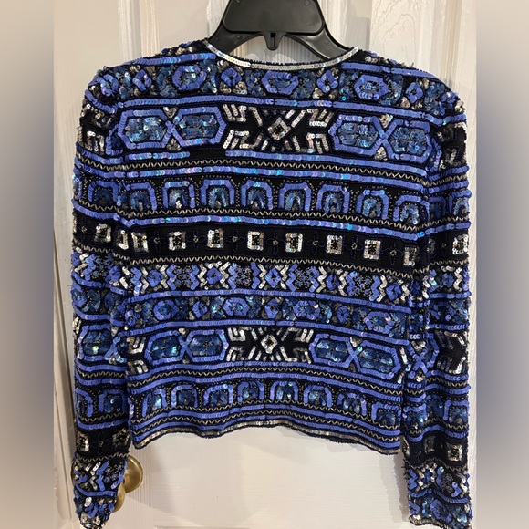 Papell Boutique Jackets & Blazers - Vintage Papell Boutique Sequin Beaded Silk Jacket ornate wearable art rare party